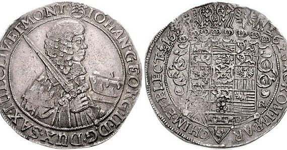 Wikipedia - Johann-Georg II - erbländischer Taler 1662