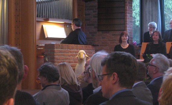 Kantor Kai Kupschus an der Freistätter Kirchenorgel