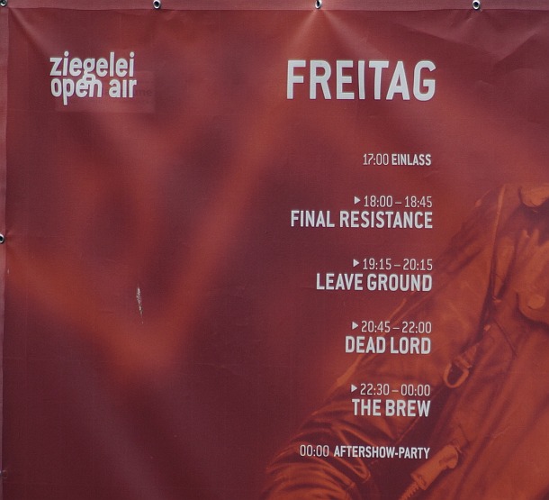 Programm Ziegelei Open Air 2016 - Freitag