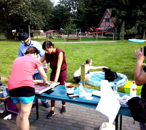 Siebdruck-Workshop: Beim Weiterdrucken