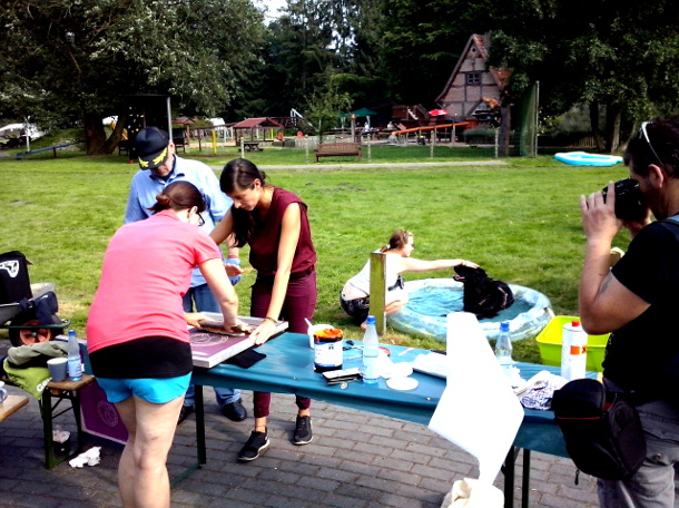 Siebdruck-Workshop beim Sommercamp Freistatt 2016