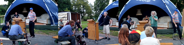 Sommercamp-Redner (2): Harald Thisted Gjersøe, Werner Franke und Jürgen Schneider