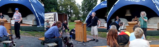 Redner zur Sommercamp-Eröffnung: Harald Thisted Gjersøe, Werner Franke und Jürgen Schneider