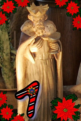 Das erste Türchen - Heiliger König der Weihnachtskrippe in der Zionskirche Bethel