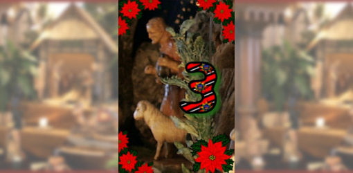 Das vierte Türchen - Junge mit Engel der Weihnachtskrippe in der Zionskirche Bethel