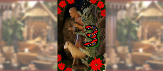 Das vierte Türchen - Junge mit Engel der Weihnachtskrippe in der Zionskirche Bethel
