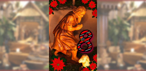 Das achte Türchen - erster Hirte der Weihnachtskrippe in der Zionskirche Bethel