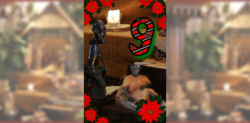 Das neunte Türchen - afrikanische Figuren der Weihnachtskrippe in der Zionskirche Bethel