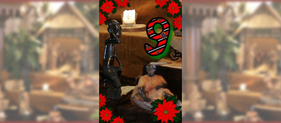 Das neunte Türchen - afrikanische Figuren der Weihnachtskrippe in der Zionskirche Bethel