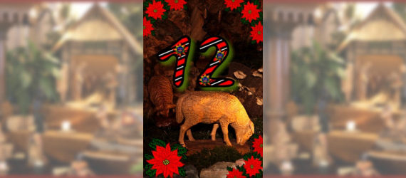 Das zwölfte Türchen - Hund und Schafe der Weihnachtskrippe in der Zionskirche Bethel