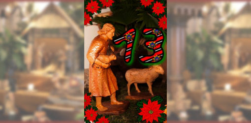 Das dreizehnte Türchen - dritter Hirte der Weihnachtskrippe in der Zionskirche Bethel