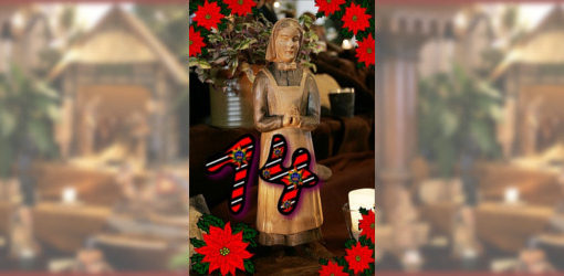 Das vierzehnte Türchen - betende Frau der Weihnachtskrippe in der Zionskirche Bethel