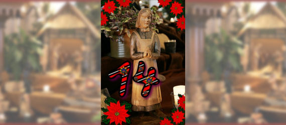 Das vierzehnte Türchen - betende Frau der Weihnachtskrippe in der Zionskirche Bethel