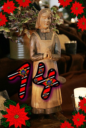 Das vierzehnte Türchen - Betende Frau der Weihnachtskrippe in der Zionskirche Bethel