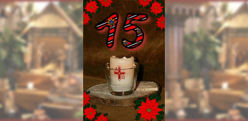 Das fünfzehnte Türchen - Kerze der Weihnachtskrippe in der Zionskirche Bethel