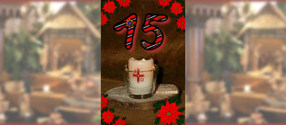 Das fünfzehnte Türchen - Kerze der Weihnachtskrippe in der Zionskirche Bethel