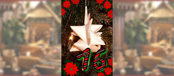 Das sechzehnte Türchen - Weihnachtsstern der Weihnachtskrippe in der Zionskirche Bethel