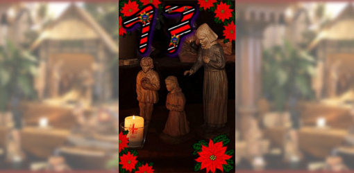 Das siebzehnte Türchen - betende Familie der Weihnachtskrippe in der Zionskirche Bethel
