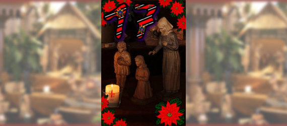 Das siebzehnte Türchen - betende Familie der Weihnachtskrippe in der Zionskirche Bethel