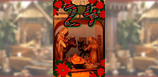 Weihnachtskalender 2017 - Krippe der Zionskirche Bethel - 24. Dezember - die heilige Familie 800x250px
