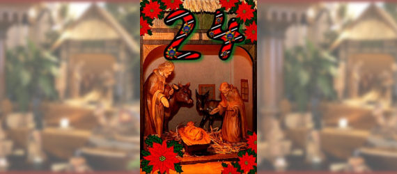 Weihnachtskalender 2017 - Krippe der Zionskirche Bethel - 24. Dezember - die heilige Familie 800x250px