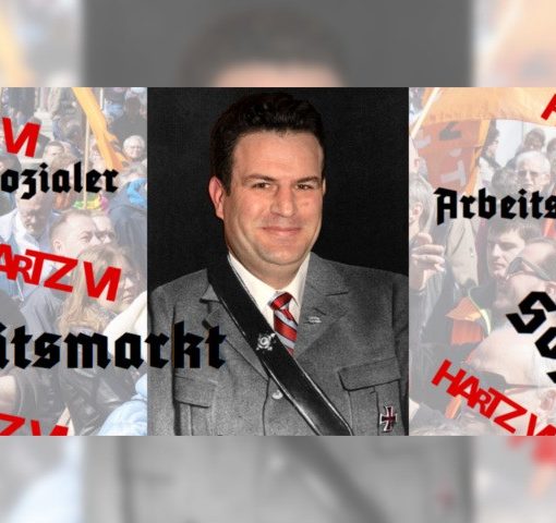 Collage Sozialer Arbeitsmarkt (Wikipedia / F.O.Z. - Hubertus Heil und Franz Seldte - Version Zwo - 2018 / 1933)