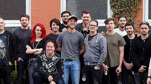 Mother Black Cat, Red County Jail, Xplict, Red Dead Roadkill und Oversense - Gruppenfoto vom RELOAD Contest 2018 - JoZZ Sulingen - 28.04.2018