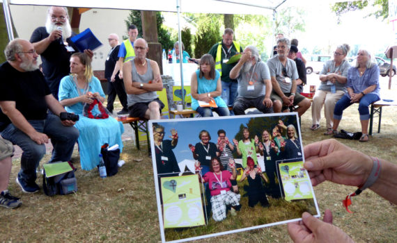 Wohnungslosentreffen Freistatt 2018 -Samstag, 28. Juli - Teilnehmende der Presserunde mit dem Frauengruppenfoto