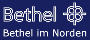 Logo Bethel im Norden - weiss auf Bethel-Blau