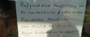 Gottesdienste Moorkirche Corona