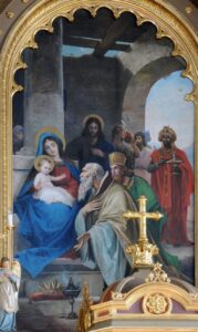 Altarblatt von Josef Moroder-Lusenberg in der Pfarrkirche von St. Ulrich in Gröden (1888)