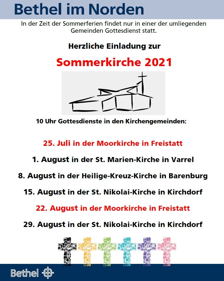 Moorkirche: Sommerkirche-2021 in umliegenden Kirchengemeinden
