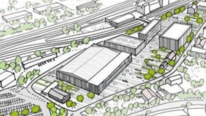(c) Stadt Minden - Skizze der geplanten Multihalle (c) Stadt Minden - Skizze der geplanten Multihalle