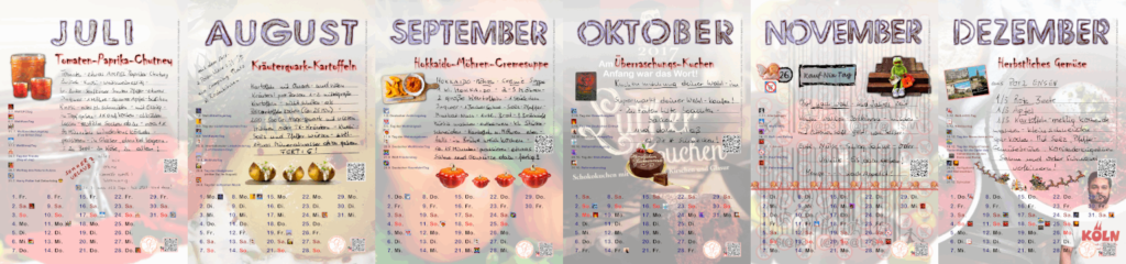 IBWA-SWM - Kalender Rezepte 2022 - Juli bis Dezember