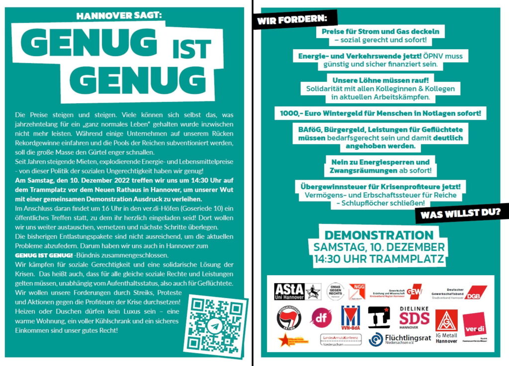 „Genug ist Genug“-Demo - Hannover, 8. Dezember 2022