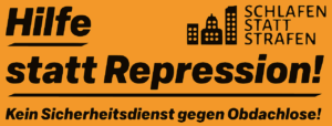 Logo Schlafen statt Strafen - Protestcamp in Dortmund . Januar 2023