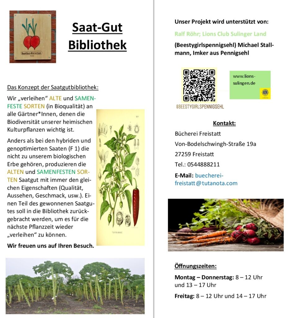Flyer der SaatGut-Bibliothek 2024