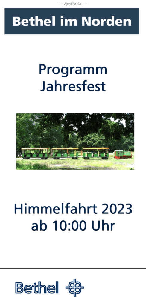 Programm Jahresfest Freistatt - Spalte 1a