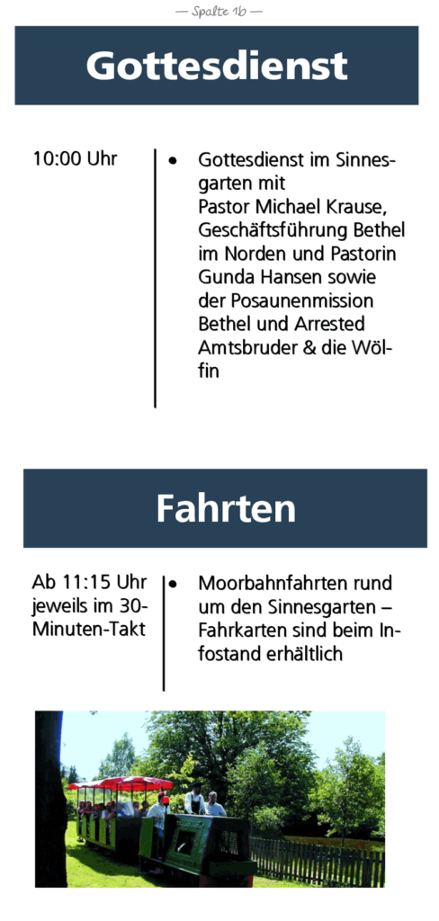 Programm Jahresfest Freistatt - Spalte 1b