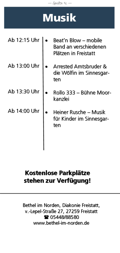 Programm Jahresfest Freistatt - Spalte 1c