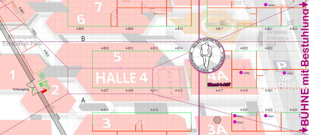 SwM e.V. - Hallenplan beim ev. Kirchentag 2023 in Nürnberg