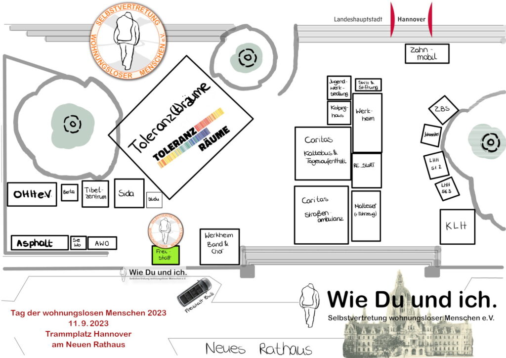 Lageplan zum Aktionstag WLM - Trammplatz Hannover - 11.09.2023