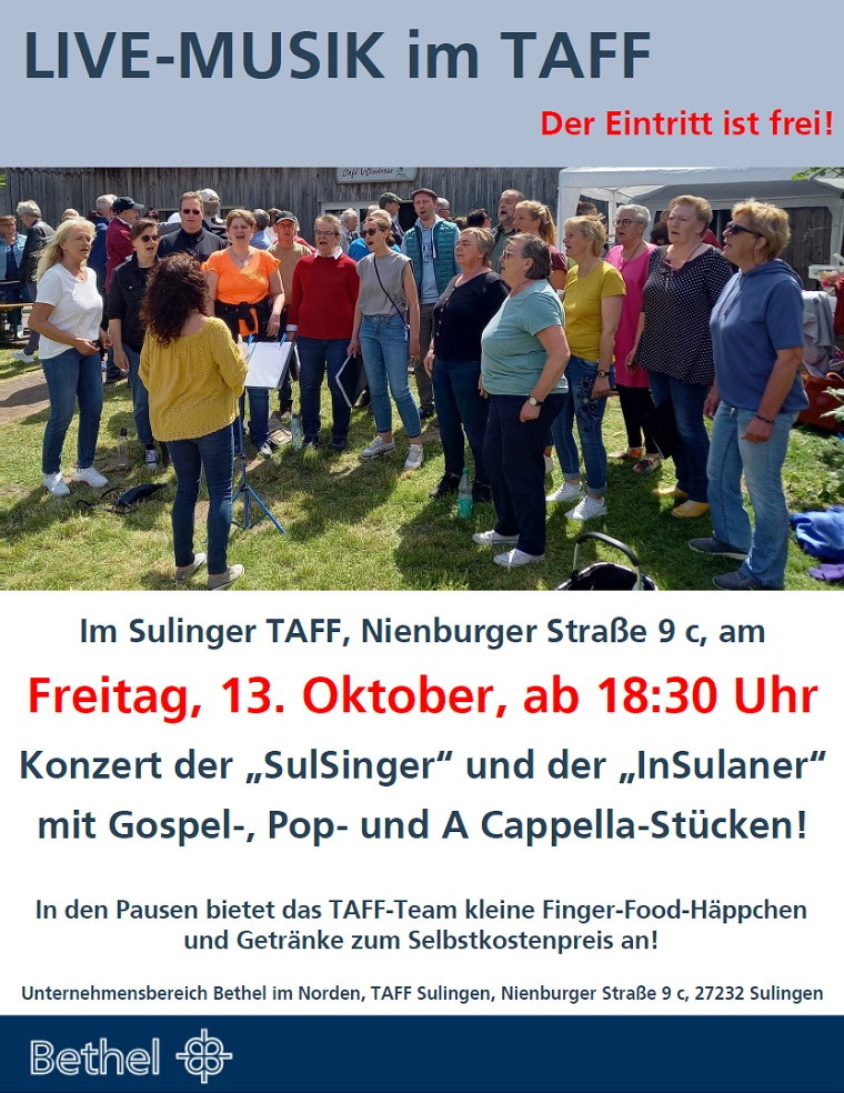 Live-Musik im TAFF Sulingen - 13. Oktober 2023