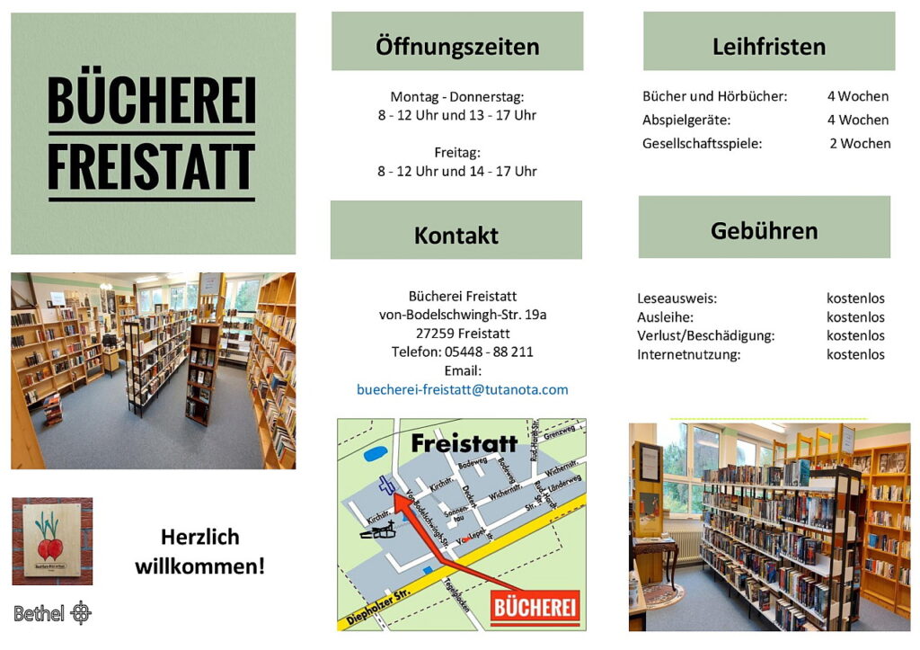 Flyer 2024 - Bücherei Freistatt - Vorderseite