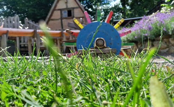 Buntes Rad im Sinnesgarten