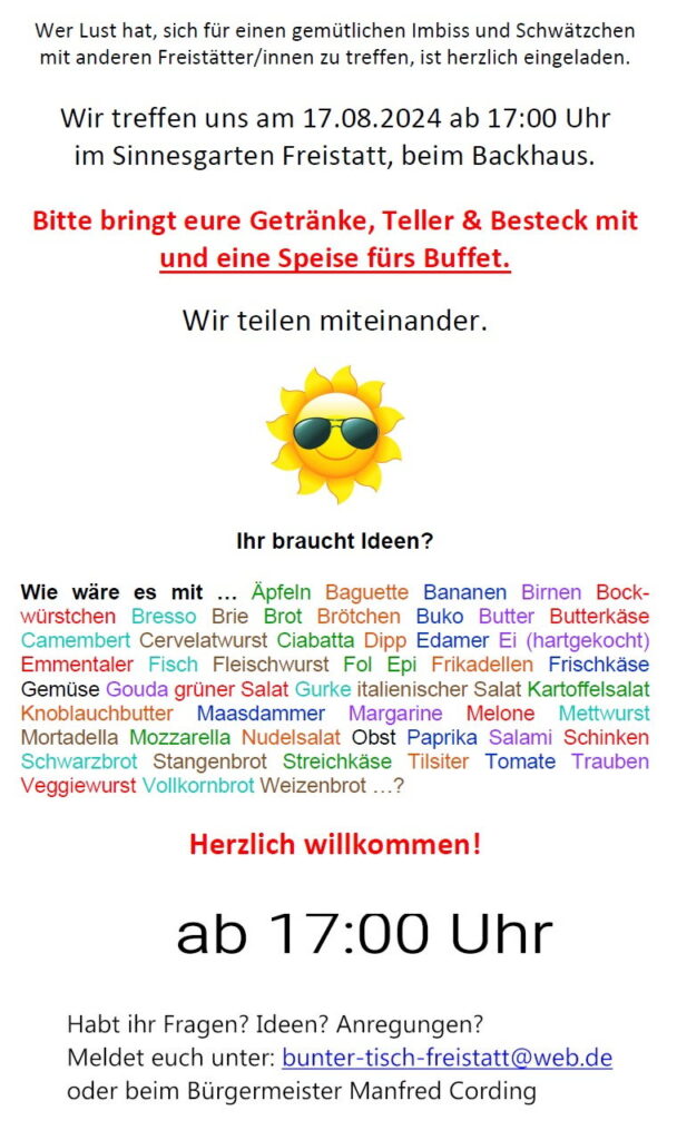 Gemeinde Freistatt: Sommer-Picknick 2024 - Rückseite