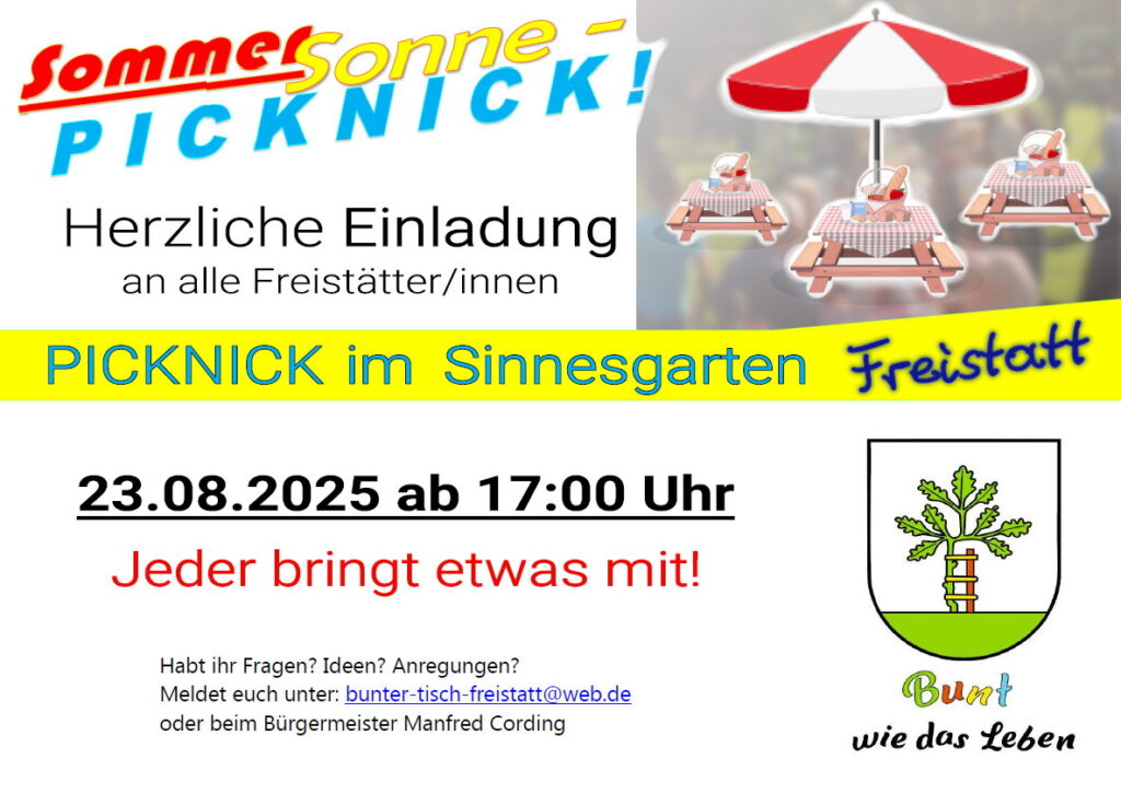 Sommerfest Gemeinde Freistatt 23.08.2025 ab 17:00 Uhr